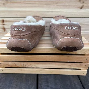 Tan UGG Ansley Slippers Seude Fuzzy Slip On Shoes Moccasins thumbnail 7