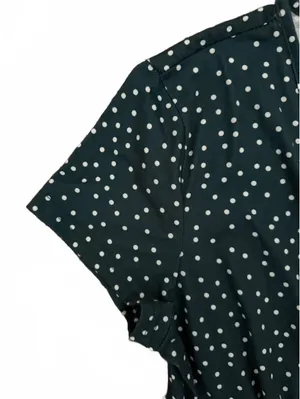 Ouges NEW Women's Dress Size Large Jade Polka Dot Fit Flare Classic City Chic Green thumbnail 8