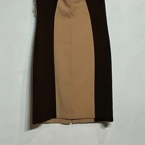 Anne Klein Tan Black Colorblock Sheath Dress Career Midi Sz 12 thumbnail 4