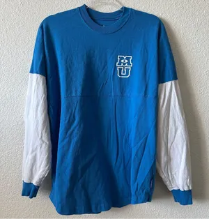 DISNEY Spirit Jersey Monsters University MU Oversized Long Sleeve Shirt Sz. S thumbnail 4