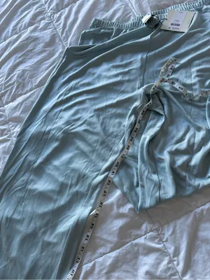 Calvin Klein light cloud blue lounge wear luxury relaxed wide pants large NWT thumbnail 8