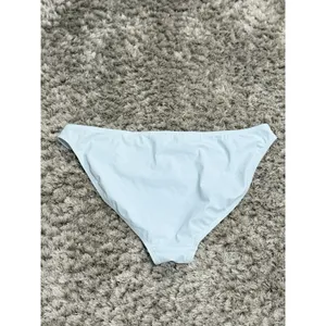 Tory Burch Miller Light Blue Bikini Bottom Low Rise Silver Logo Buckle Size L thumbnail 5