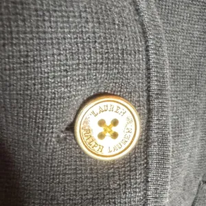Vintage Lauren Ralph Lauren Black Cotton Crested School Boy Blazer Size Medium thumbnail 5