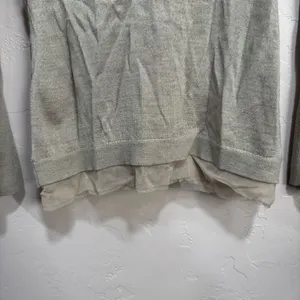 Ann Taylor Loft Taupe Beige Long Sleeve Cardigan Sweater SZ Small JEWLED V NECK thumbnail 4