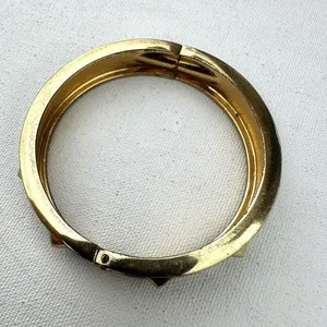 Silver and gold tone sparkly bangle hinged bracelet thumbnail 10