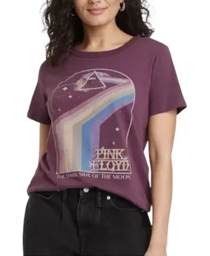 Womens Pink Floyd Dark Side of the Moon Concert Tee Shirt - Sz S thumbnail 1