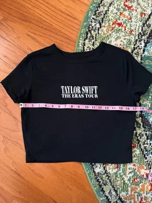 Taylor Swift Eras Tour Crop T-Shirt Black thumbnail 3