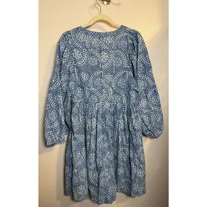 Madewell Bubble-Sleeve Button Front Mini Dress in Indigo Paisley Sz. M thumbnail 6