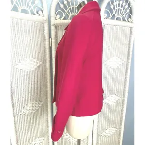 Vintage 90s Old Navy Bright Pink Wool Blend Peacoat Women's S Double Breasted thumbnail 10