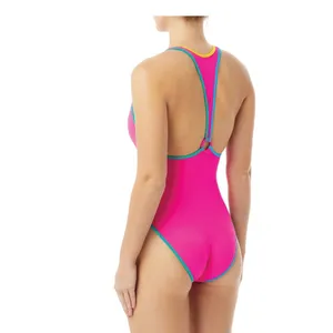 Coco Rave One Piece Swimsuit Retro‎ Neon Hot Pink Racerback NWT XL thumbnail 2