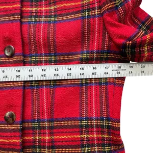 VTG Breeches Red Tartan Plaid Skirt‎ Suit Set Womens 8 Wool Blend Blazer Skirt thumbnail 5