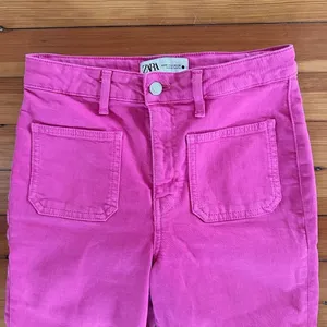Zara Sailor Cropped Flare Jeans in Fuscia Size 4 thumbnail 5