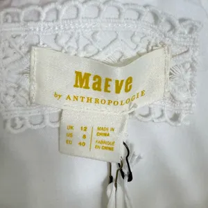 NWT Anthropologie Maeve Tiered Strapless Tulle Pearl Belted Mini Dress White 8 thumbnail 8