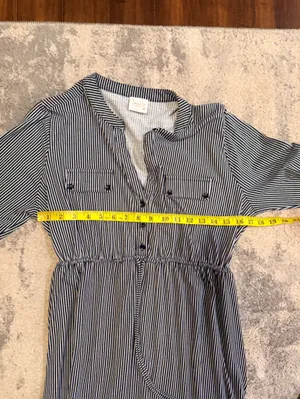 Siren Lily Maternity Striped V-Neck Button-Front Shirt Dress thumbnail 6