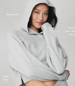 Alo Muse Ribbed Hoodie Sweatshirt thumbnail 2