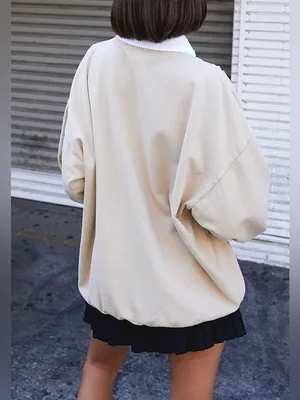 John Galt‎ Women’s Light Brown Polo Crew Neck Sweatshirt Size S thumbnail 10