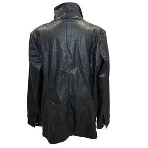 Dennis by Dennis Brasso Black Faux Leather Women's‎ Jacket Large Diamond thumbnail 3