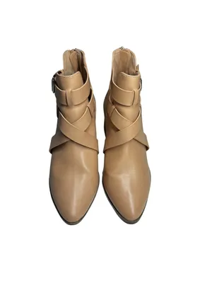 Dolce Vita Drako Tan Strappy Pointed-Toe Ankle Booties 8 neutral casual western thumbnail 3