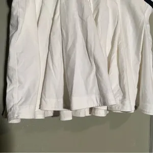 Daily Practice Anthropologie Women's Size XL Kick Back Pleated Mini Skirt White thumbnail 6