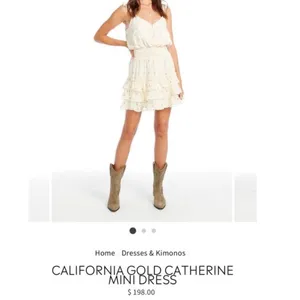Saltwater Luxe California Gold Catherine Sleeveless Tiered Mini Dress Size Small thumbnail 2
