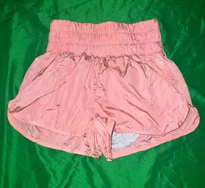 FP Movement by Free People Light Pink Smocked Waist Athletic Shorts size Large thumbnail 1