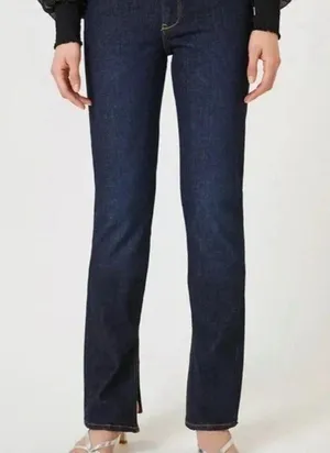 NWT PILCRO Anthropologie 28 Split Hem Straight Leg Jeans Stretch High Rise R11-7 thumbnail 2