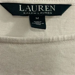 Lauren Ralph Lauren‎ Women's Shimmery White Blouse Size M Casual Spring thumbnail 4
