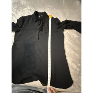 Zara Women Black Formal‎ Long Sleeve High Neck Blouse Size Lined Size Medium thumbnail 6