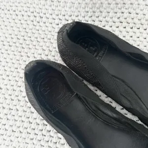 Tory Burch Black Gold Tweed Fabric Caroline Classic Reva Ballet Flats Shoes 6.5 thumbnail 4