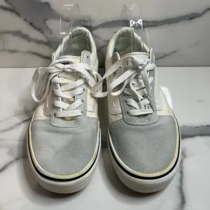 Vans Skateboard Women's Cream Gray Low Top Suede Leather Sneakers Sz 9.5 Classic thumbnail 2