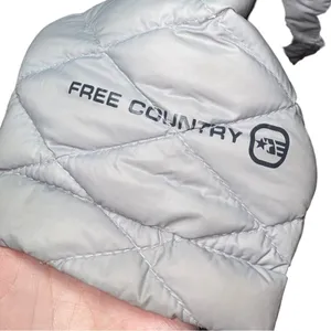 Free Country Women's Quilted Puffer Jacket Medium Gray Lightweight Zip‎ Coat thumbnail 2