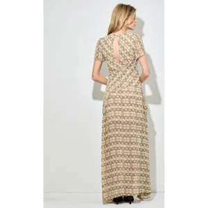 Bohme sz L Baevely AnimalPrint Ruffle Tiered Slit Maxi Dress Exotic Wild Evening thumbnail 4