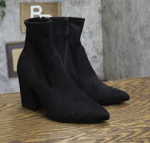 On 34th Zipper Micro Suede Mid-Calf Block Heel Boots 10019653600 Black 6M thumbnail 1