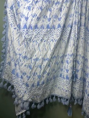 Debbie Katz South Beach Womens M Boho Beach Cover Up Tunic Tie Fringe Hem Resort thumbnail 4
