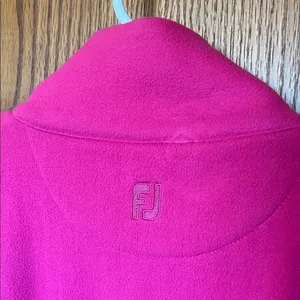 FOOTJOY Fleece Jacket‎ Women Medium Hot Pink Asymmetrical Zip Thumbholes Golf thumbnail 11