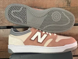 Tan and white unisex New Balance sneakers thumbnail 6