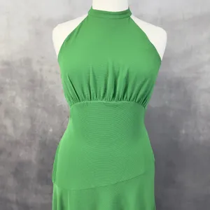 Donna Morgan Halter Neck Dress Size 14 Empire Waist Asymmetric Soft Glam Coastal thumbnail 3