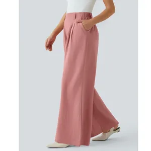 Halara XS High Waisted Pocket Wide Leg Flowy Solid Palazzo Casual Linen Pants thumbnail 2