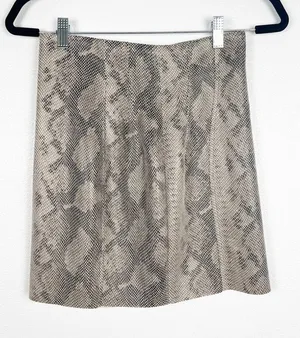 Zara Faux Leather Snake Skin Mini‎ Skirt Sz XS thumbnail 1