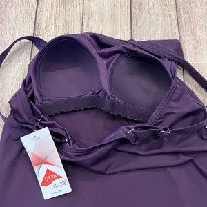 Lands End NEW Womens Deep Purple Asymmetrical Tankini Top Swim Skirt Set Size 4 thumbnail 9