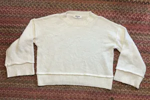 DOUBLE ZERO WHITE KNIT WIDE SLEEVE SWEATER thumbnail 3