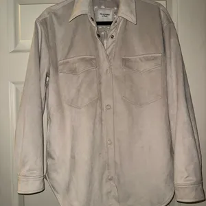 Abercrombie & Fitch Vegan Suede Jacket in Cream thumbnail 1