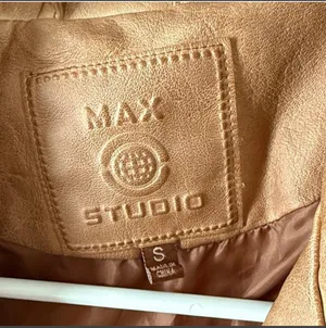 Max Studio Faux Leather Jacket Women's Size Small Brown Moto Zip Front Pocket's thumbnail 2