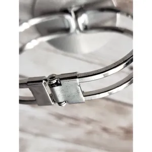 Detroit Hinged Bracelet / Bangle Silver Tone thumbnail 4