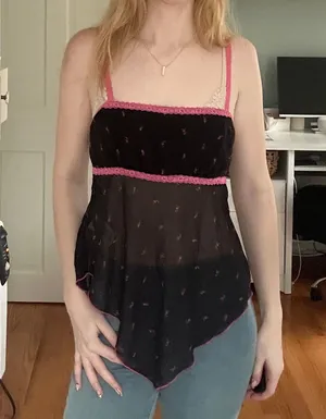 Urban Outfitters mesh lace top thumbnail 1