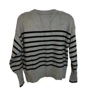 Philosophy Gray & Black Striped Sweater thumbnail 2