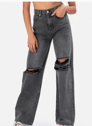 Adika grey ripped jeans  thumbnail 2