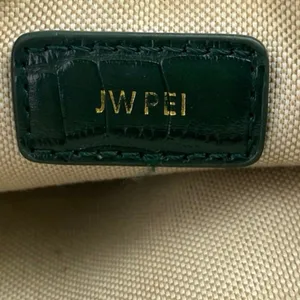 JW Pei Eva Women's Dark Green Croc Vegan Leather Zip Shoulder Bag Handbag OS thumbnail 6