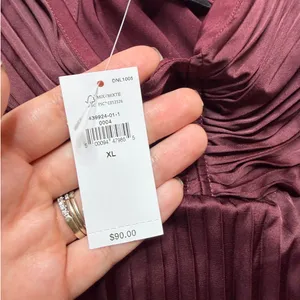 Banana Republic Burgundy Satin Pleated Cami Top XL Crossback NWT thumbnail 10