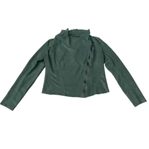 Blank NYC Faux Suede Sage Olive Green Moto Jacket thumbnail 2